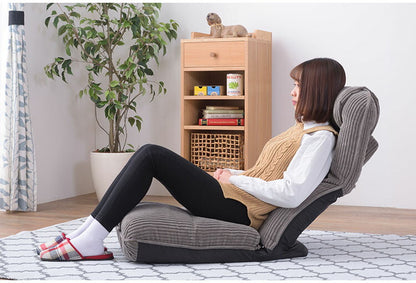 座椅子 座いす 椅子 ローチェア フロアチェア ハイバック リクライニング 42段階リクライニング 頭部リクライニング 4WAY コーデュロイ かわいい おしゃれ 1人暮らし 背もたれ付き(代引不可)