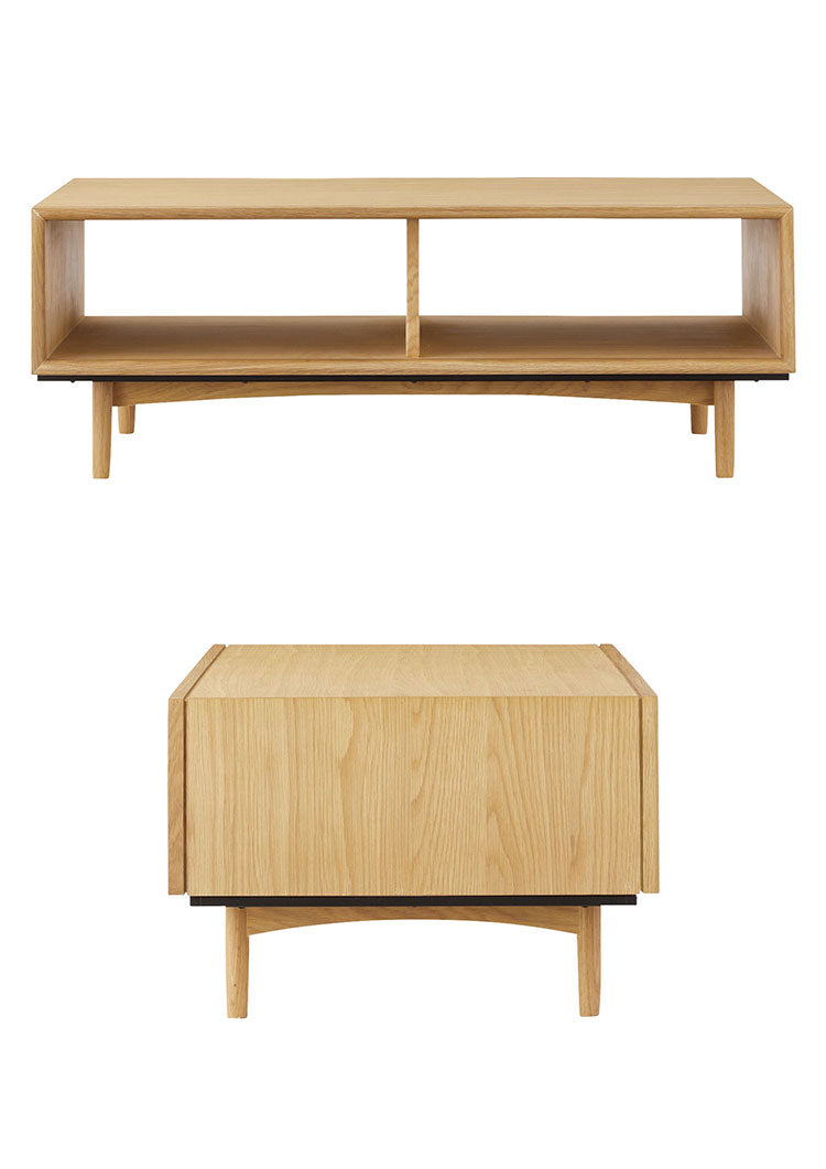 センターテーブル おしゃれ 北欧 リビングテーブル ローテーブル 机 木製 天然木 オープン 収納 ディスプレイ 幅110cm オーク ブラウン ナチュラル シンプル モダン ソファ リビング(代引不可)