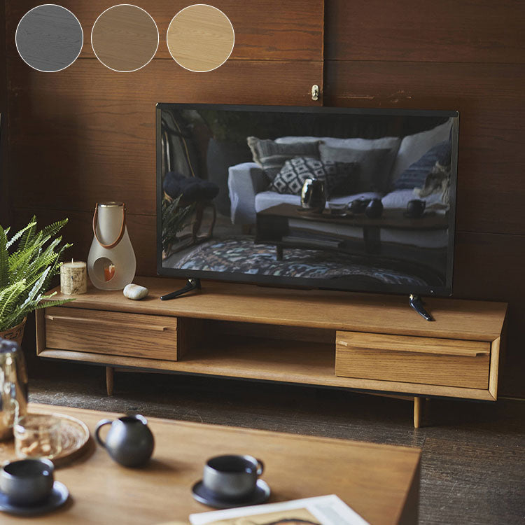 テレビ台 150cm 52型 52インチ ローボード テレビボード TVボード TV台 おしゃれ 北欧 木製 天然木 ウッド 低い 低め 大きい大きめ ワイド リビング 収納 引き出し付き 木目調 シンプル(代引不可)