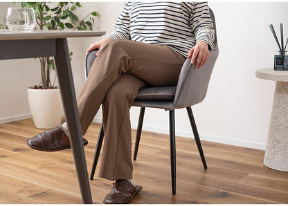 ダイニングチェア おしゃれ チェアー 椅子 イス スチール 脚 フレーム 黒 ブラック 布 ベロア アームチェア 肘あり 肘掛けあり 固定脚 食卓 可愛い 高級感 アンティーク シンプル エレガント(代引不可)