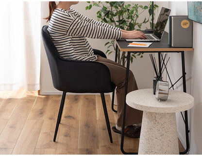 ダイニングチェア おしゃれ チェアー 椅子 イス スチール 脚 フレーム 黒 ブラック 布 ベロア アームチェア 肘あり 肘掛けあり 固定脚 食卓 可愛い 高級感 アンティーク シンプル エレガント(代引不可)