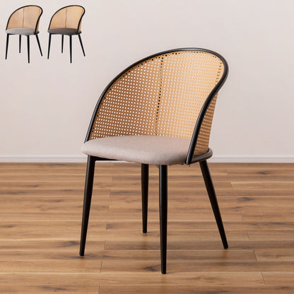 チェア チェア ダイニングチェア おしゃれ 椅子 イス いす チェアー ナチュラル シンプル ラタン調 ファブリック 布地 スチール 背もたれ アームレス ベージュ アジアン シンプル おしゃれ(代引不可)