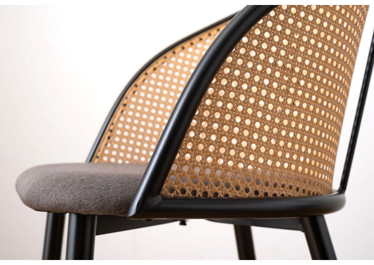 チェア チェア ダイニングチェア おしゃれ 椅子 イス いす チェアー ナチュラル シンプル ラタン調 ファブリック 布地 スチール 背もたれ アームレス ベージュ アジアン シンプル おしゃれ(代引不可)