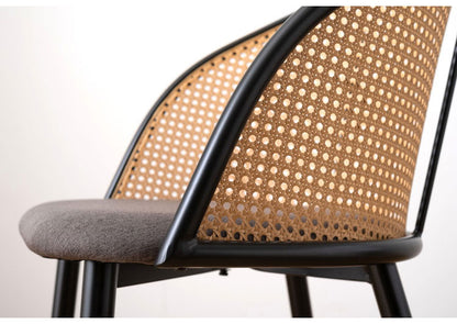 チェア チェア ダイニングチェア おしゃれ 椅子 イス いす チェアー ナチュラル シンプル ラタン調 ファブリック 布地 スチール 背もたれ アームレス ベージュ アジアン シンプル おしゃれ(代引不可)