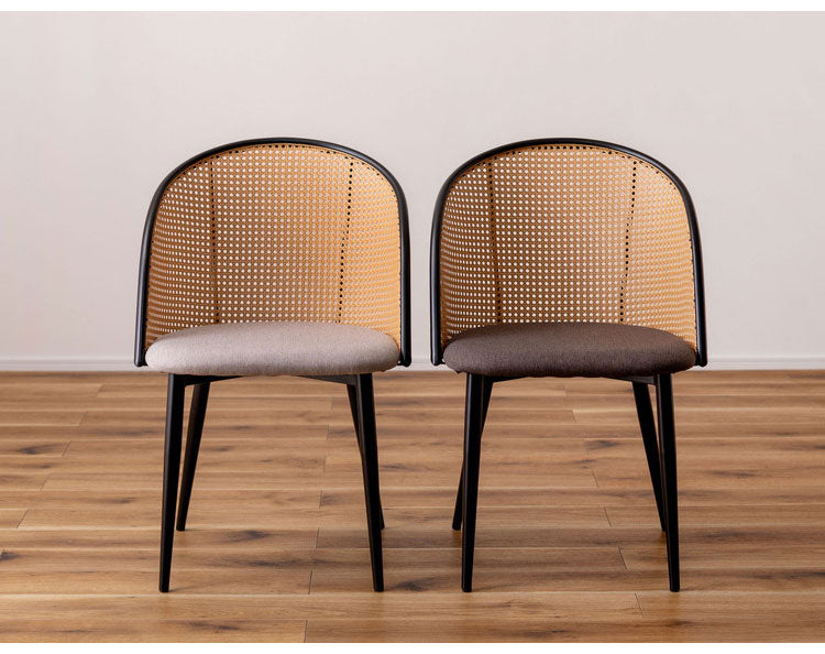 チェア チェア ダイニングチェア おしゃれ 椅子 イス いす チェアー ナチュラル シンプル ラタン調 ファブリック 布地 スチール 背もたれ アームレス ベージュ アジアン シンプル おしゃれ(代引不可)