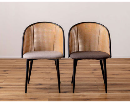 チェア チェア ダイニングチェア おしゃれ 椅子 イス いす チェアー ナチュラル シンプル ラタン調 ファブリック 布地 スチール 背もたれ アームレス ベージュ アジアン シンプル おしゃれ(代引不可)