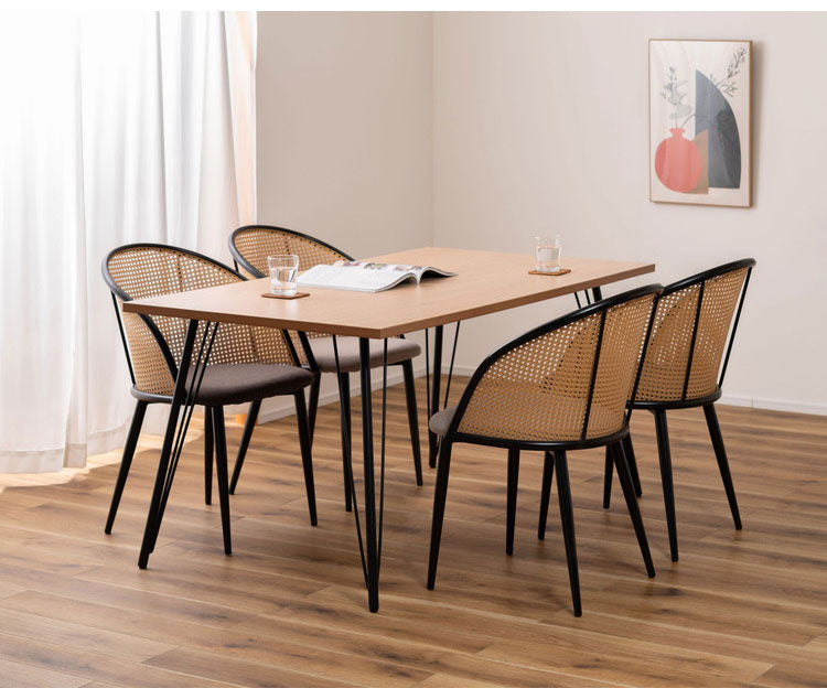 チェア チェア ダイニングチェア おしゃれ 椅子 イス いす チェアー ナチュラル シンプル ラタン調 ファブリック 布地 スチール 背もたれ アームレス ベージュ アジアン シンプル おしゃれ(代引不可)