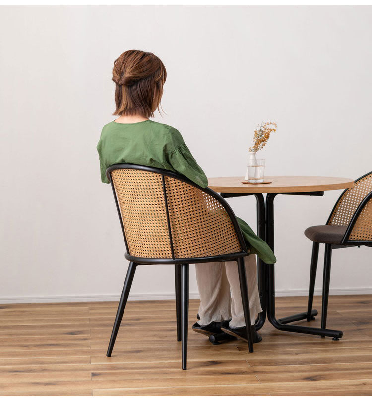 チェア チェア ダイニングチェア おしゃれ 椅子 イス いす チェアー ナチュラル シンプル ラタン調 ファブリック 布地 スチール 背もたれ アームレス ベージュ アジアン シンプル おしゃれ(代引不可)