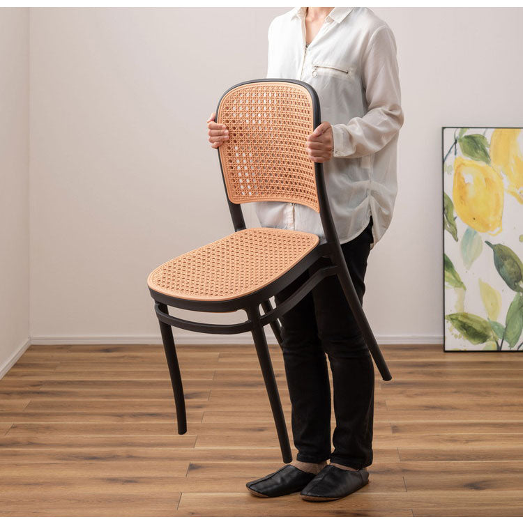 チェア チェア チェアー 椅子 ラタン調 グレイスチェア おしゃれ ガーデン 庭 ポリプロピレン かわいい 北欧 韓国インテリア 積み重ね スタッキング ブラック 黒 インテリア おしゃれ(代引不可)