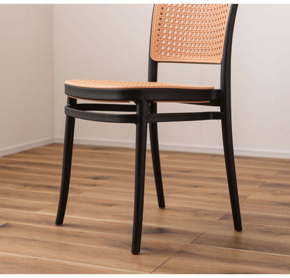チェア チェア チェアー 椅子 ラタン調 グレイスチェア おしゃれ ガーデン 庭 ポリプロピレン かわいい 北欧 韓国インテリア 積み重ね スタッキング ブラック 黒 インテリア おしゃれ(代引不可)