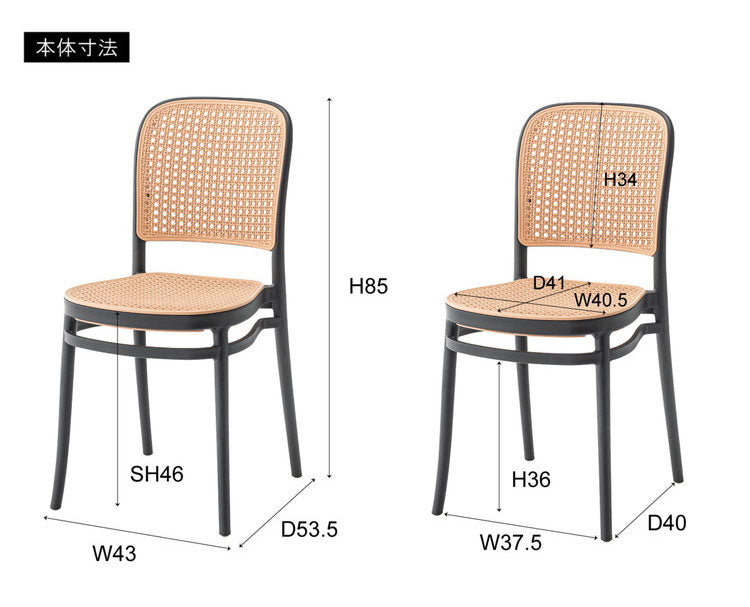 チェア チェア チェアー 椅子 ラタン調 グレイスチェア おしゃれ ガーデン 庭 ポリプロピレン かわいい 北欧 韓国インテリア 積み重ね スタッキング ブラック 黒 インテリア おしゃれ(代引不可)
