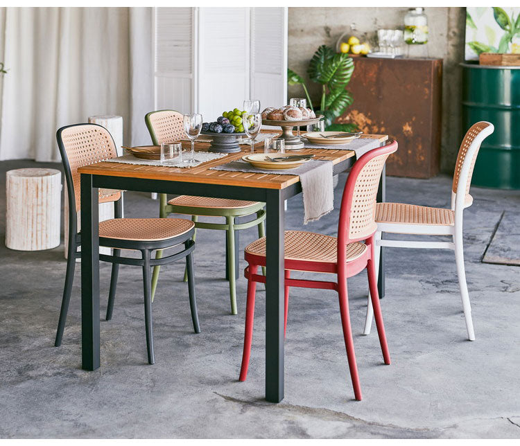 チェア チェア チェアー 椅子 ラタン調 グレイスチェア おしゃれ ガーデン 庭 ポリプロピレン かわいい 北欧 韓国インテリア 積み重ね スタッキング ブラック 黒 インテリア おしゃれ(代引不可)