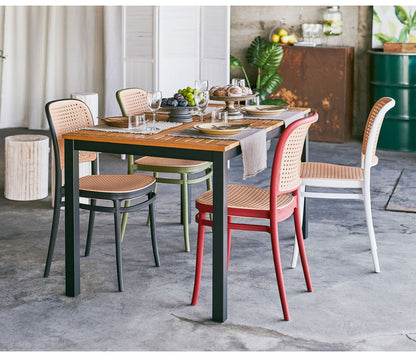 チェア チェア チェアー 椅子 ラタン調 グレイスチェア おしゃれ ガーデン 庭 ポリプロピレン かわいい 北欧 韓国インテリア 積み重ね スタッキング ブラック 黒 インテリア おしゃれ(代引不可)