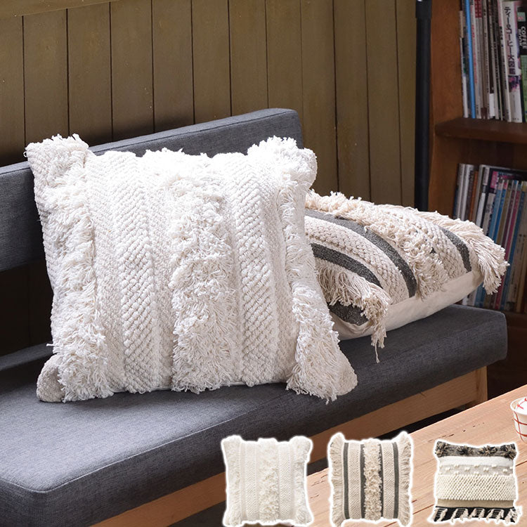 クッション ソファクッション 個性的 45×45 正方形 シンプル コットン グレー お洒落 かわいい おしゃれ 新生活 母の日 インテリア(代引不可)