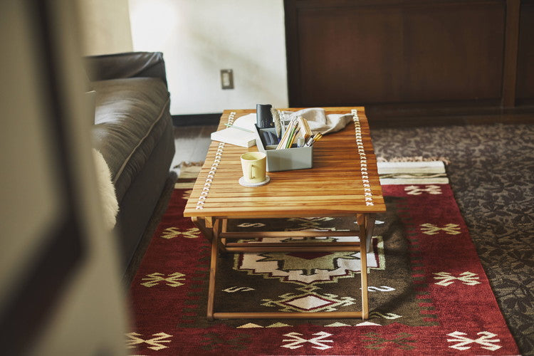 ロールトップテーブル ロールトップ テーブル 机 アウトドアテーブル フォールディングテーブル 折りたたみ アウトドア キャンプ ロータイプ 低い 低め 収納 持ち運び チーク材 本革 天然木 木製(代引不可)