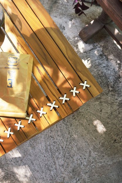 ロールトップテーブル ロールトップ テーブル 机 アウトドアテーブル フォールディングテーブル 折りたたみ アウトドア キャンプ ロータイプ 低い 低め 収納 持ち運び チーク材 本革 天然木 木製(代引不可)