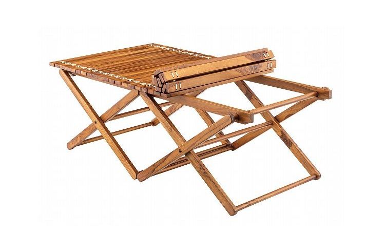 ロールトップテーブル ロールトップ テーブル 机 アウトドアテーブル フォールディングテーブル 折りたたみ アウトドア キャンプ ロータイプ 低い 低め 収納 持ち運び チーク材 本革 天然木 木製(代引不可)