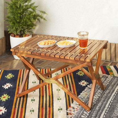 ロールトップテーブル ロールトップ テーブル 机 アウトドアテーブル フォールディングテーブル 折りたたみ アウトドア キャンプ ロータイプ 低い 低め 収納 持ち運び チーク材 本革 天然木 木製(代引不可)