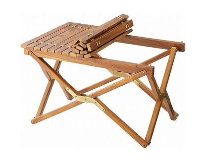 ロールトップテーブル ロールトップ テーブル 机 アウトドアテーブル フォールディングテーブル 折りたたみ アウトドア キャンプ ロータイプ 低い 低め 収納 持ち運び チーク材 本革 天然木 木製(代引不可)