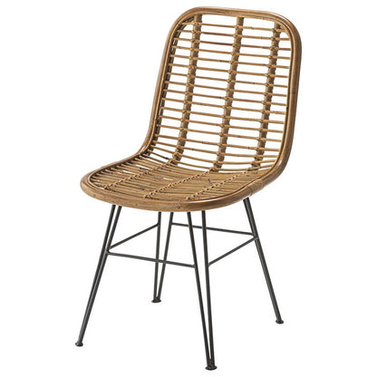 ラタンチェア ダイニング パーソナル リビング デスク メッシュ かわいい おしゃれ 完成品 肘なし スチール チェアー 椅子 イス 天然 藤 モダン ナチュラル カフェ 北欧 北欧風 韓国 インテリア(代引不可)