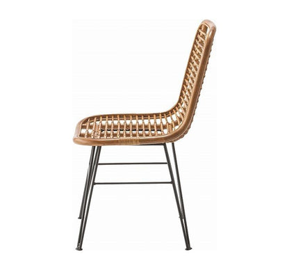 ラタンチェア ダイニング パーソナル リビング デスク メッシュ かわいい おしゃれ 完成品 肘なし スチール チェアー 椅子 イス 天然 藤 モダン ナチュラル カフェ 北欧 北欧風 韓国 インテリア(代引不可)