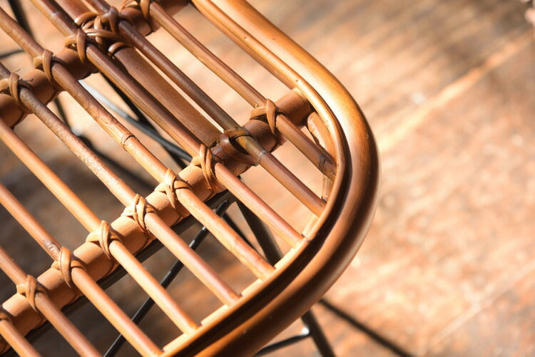 ラタンチェア ダイニング パーソナル リビング デスク メッシュ かわいい おしゃれ 完成品 肘なし スチール チェアー 椅子 イス 天然 藤 モダン ナチュラル カフェ 北欧 北欧風 韓国 インテリア(代引不可)