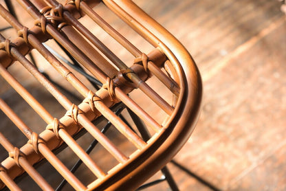 ラタンチェア ダイニング パーソナル リビング デスク メッシュ かわいい おしゃれ 完成品 肘なし スチール チェアー 椅子 イス 天然 藤 モダン ナチュラル カフェ 北欧 北欧風 韓国 インテリア(代引不可)