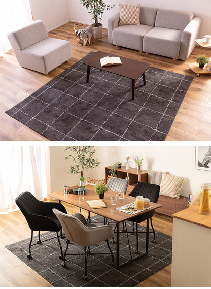 ラグマット ラグ カーペット 洗える 約185×185 コットン 正方形 北欧 フローリング 絨毯 ダイニング キッチン リビング おしゃれ オールシーズン モダン おしゃれ(代引不可)