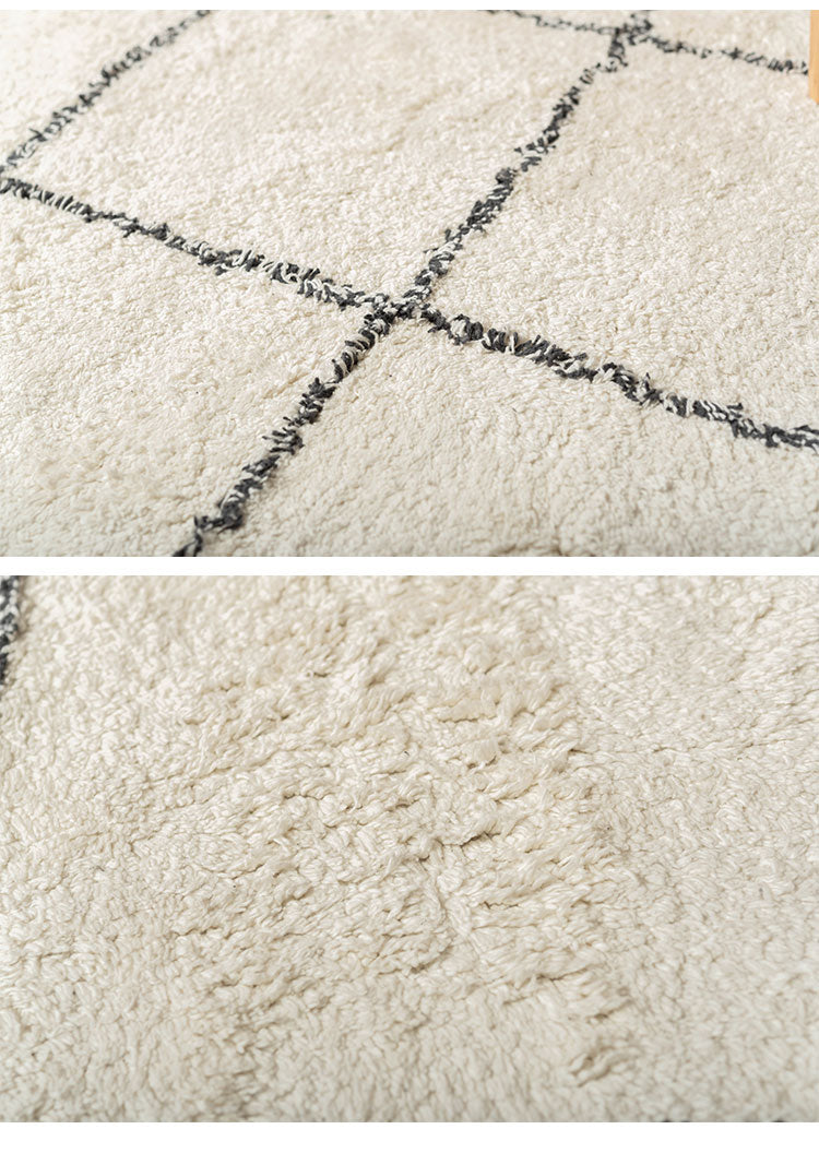 ラグマット ラグ カーペット 洗える 約185×185 コットン 正方形 北欧 フローリング 絨毯 ダイニング キッチン リビング おしゃれ オールシーズン モダン おしゃれ(代引不可)