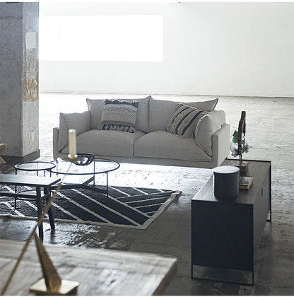 ラグ 130×190 絨毯 カーペット リビング 寝室 北欧 ナチュラル カジュアル シンプル アイボリー グレー おしゃれ 子供部屋 コットン デザイン 保温力 通気性 かわいい(代引不可)