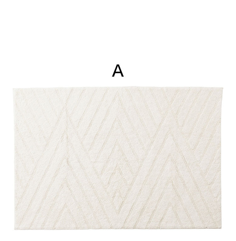 ラグ 130×190 絨毯 カーペット リビング 寝室 北欧 ナチュラル カジュアル シンプル アイボリー グレー おしゃれ 子供部屋 コットン デザイン 保温力 通気性 かわいい(代引不可)