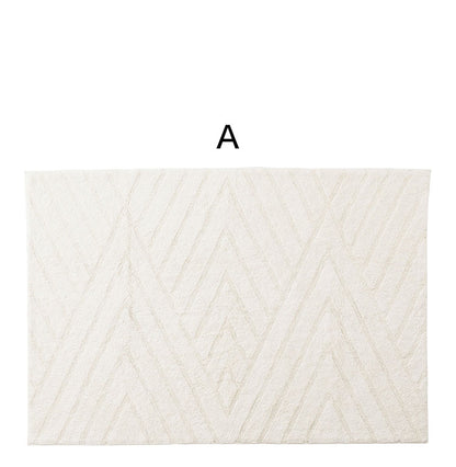 ラグ 130×190 絨毯 カーペット リビング 寝室 北欧 ナチュラル カジュアル シンプル アイボリー グレー おしゃれ 子供部屋 コットン デザイン 保温力 通気性 かわいい(代引不可)