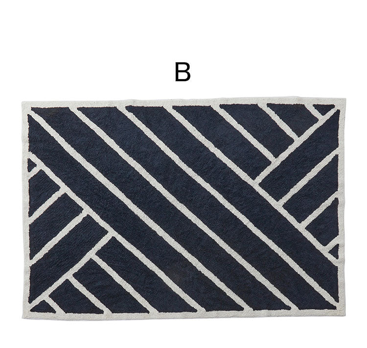 ラグ 130×190 絨毯 カーペット リビング 寝室 北欧 ナチュラル カジュアル シンプル アイボリー グレー おしゃれ 子供部屋 コットン デザイン 保温力 通気性 かわいい(代引不可)