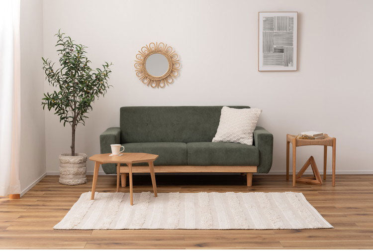 マット 幅130×奥行190cm 玄関マット ストライプ コットン 綿 ふわふわ かわいい おしゃれ 北欧 インテリア リビング ダイニング ナチュラル 手織り(代引不可)