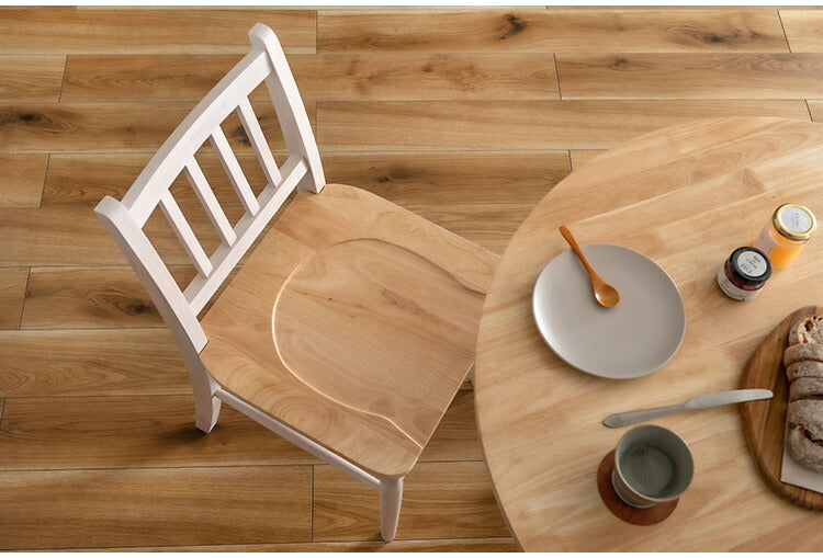 ダイニングチェア VET-220 東谷 チェア 椅子 イス フレンチカントリー カントリー 木製 天然木 コンパクト スリム ホワイト ナチュラル カフェ 脚裏クッション付き 堀り込み加工(代引不可)