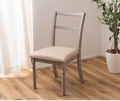 ダイニングチェア アンティーク ターンドレッグ ラバーウッド 天然木 木製 ブラウン グレー クラシック シャビーシック シンプル 椅子 イス いす チェアー ろくろ脚 ファブリック おしゃれ インテリア(代引不可)