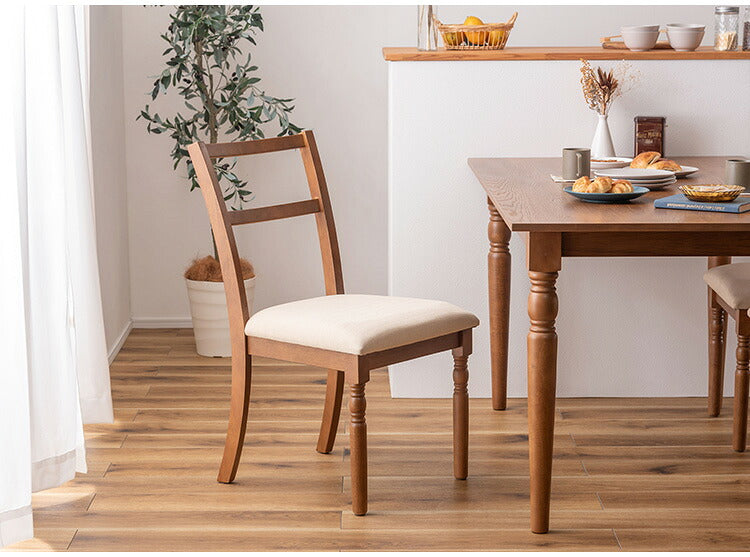 ダイニングチェア アンティーク ターンドレッグ ラバーウッド 天然木 木製 ブラウン グレー クラシック シャビーシック シンプル 椅子 イス いす チェアー ろくろ脚 ファブリック おしゃれ インテリア(代引不可)