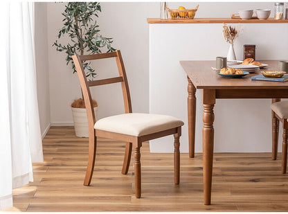 ダイニングチェア アンティーク ターンドレッグ ラバーウッド 天然木 木製 ブラウン グレー クラシック シャビーシック シンプル 椅子 イス いす チェアー ろくろ脚 ファブリック おしゃれ インテリア(代引不可)