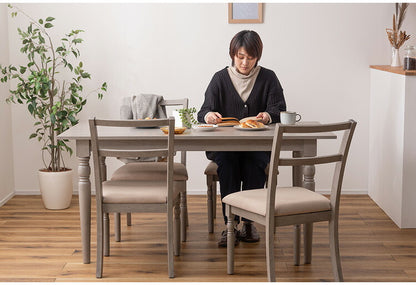 ダイニングテーブル 幅150cm 奥行80cmアンティーク ターンドレッグ アッシュ ラバーウッド 長方形 四角 天然木 木製 ブラウン グレー クラシック シャビーシック 食卓机 おしゃれ 北欧 ダイニング(代引不可)