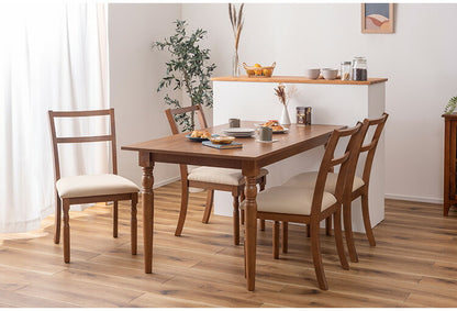 ダイニングテーブル 幅150cm 奥行80cmアンティーク ターンドレッグ アッシュ ラバーウッド 長方形 四角 天然木 木製 ブラウン グレー クラシック シャビーシック 食卓机 おしゃれ 北欧 ダイニング(代引不可)