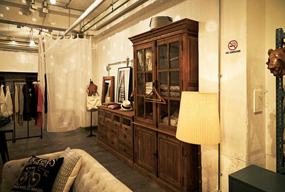 ストレージ ディオン カップボード ストレージ おしゃれ 家具 インテリア 天然木 杉古材 ガラス ラッカー塗装 スチール 粉体塗装 シンプル 新生活(代引不可)