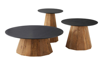 ローテーブル 幅60cm 天然木 古材 センターテーブル リビングテーブル 机 木製 天然木 丸い 丸型 円形 おしゃれ 北欧 ヴィンテージ ビンテージ モダン ブラック 黒 ブラウン(代引不可)