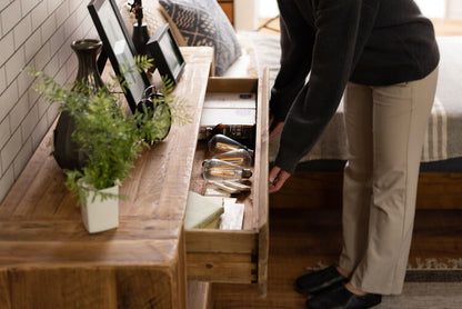 コンソール パイン古材 ラック 収納 ディスプレイ コレクション 引き出し付き 古材 天然木 パイン材 ナチュラル 面取り加工(代引不可)