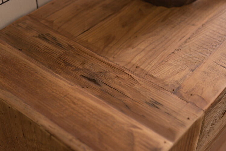 コンソール パイン古材 ラック 収納 ディスプレイ コレクション 引き出し付き 古材 天然木 パイン材 ナチュラル 面取り加工(代引不可)