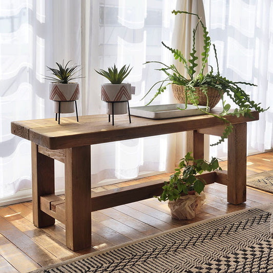 ベンチ 椅子 長椅子 チェア 木製 天然木 パイン材 古材 アンティーク シンプル レトロ アームレス 背もたれなし 幅110cm おしゃれ 重厚感(代引不可)