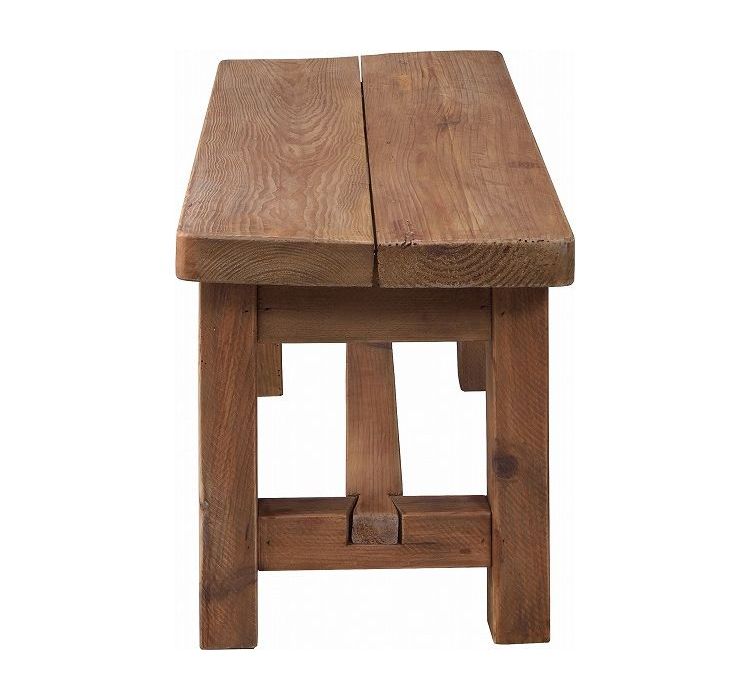 ベンチ 椅子 長椅子 チェア 木製 天然木 パイン材 古材 アンティーク シンプル レトロ アームレス 背もたれなし 幅110cm おしゃれ 重厚感(代引不可)