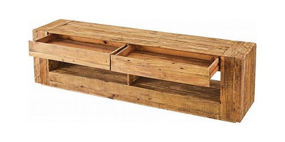 ローボード テレビボード 幅210センチ パイン古材 大型 ワイド テレビ台 AVボード TVラック 北欧 ブラウン ヴィンテージテレビ台 アジアン(代引不可)