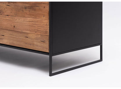 ローボード ローボード ボード ヴィンテージ インダストリアル 収納 収納付き 大容量 コード穴 コンセント穴付き 天然木 木製 テレビ台 TV台 テレビボード TVボード AVボード ロータイプ おしゃれ(代引不可)