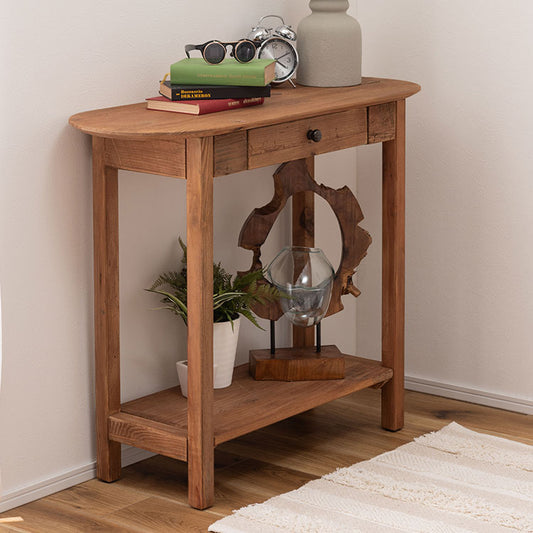 コンソール 幅95cm 天然木 収納 インテリア 北欧 かわいい おしゃれ 引き出し 組立 リビング ダイニング テーブル デスク スリム コンパクト 省スペース(代引不可)