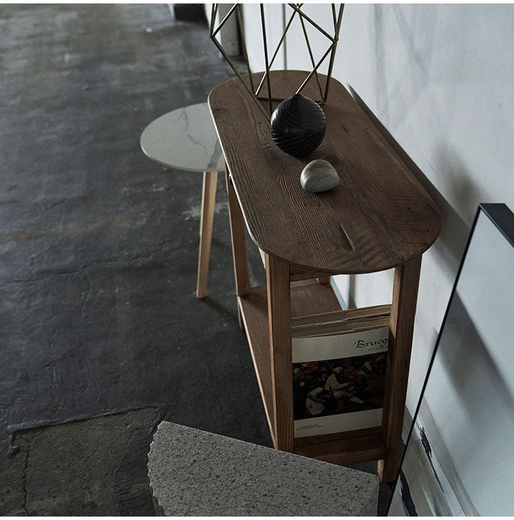 コンソール 幅95cm 天然木 収納 インテリア 北欧 かわいい おしゃれ 引き出し 組立 リビング ダイニング テーブル デスク スリム コンパクト 省スペース(代引不可)